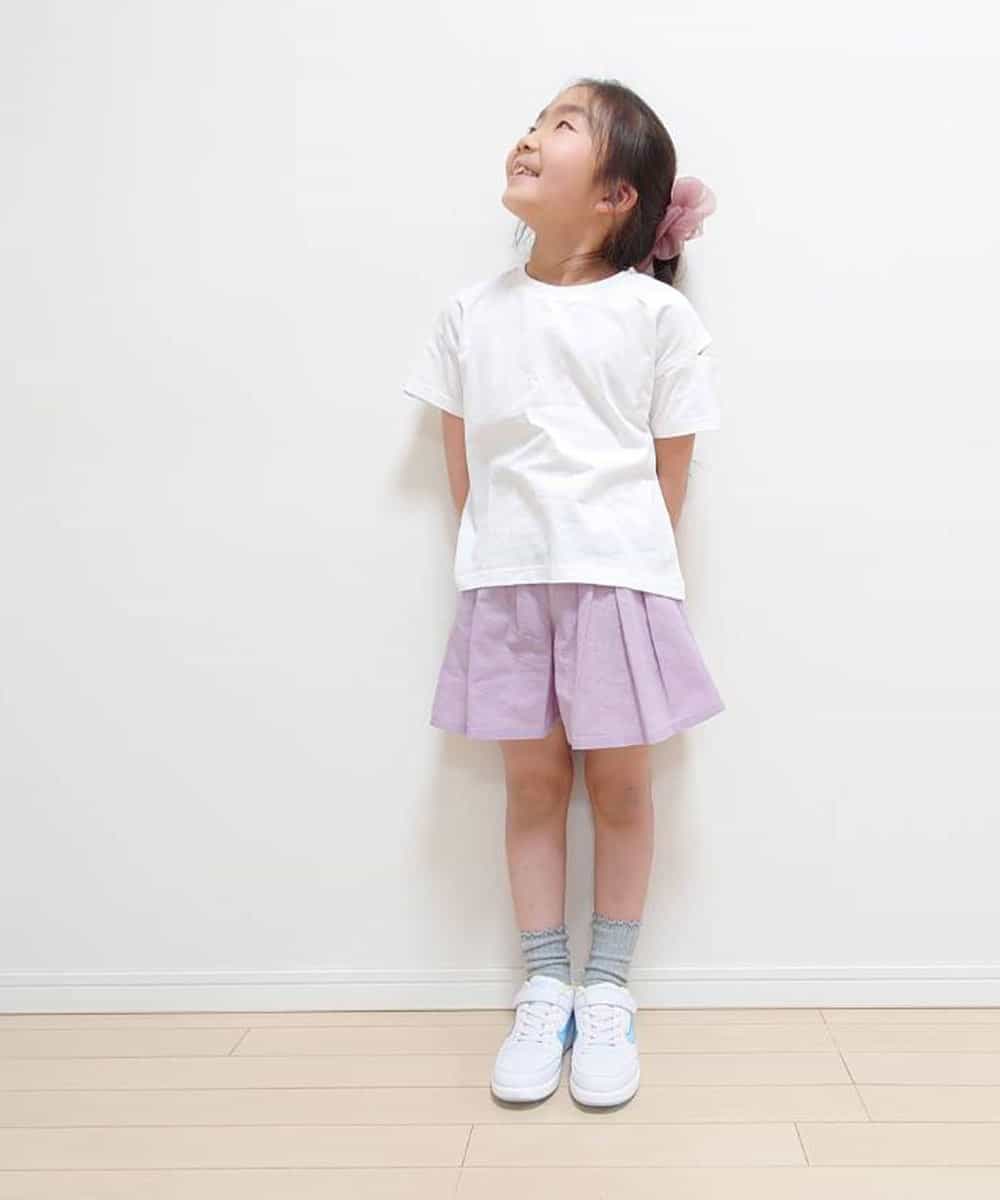 KJKFM44024 a.v.v KIDS(アー・ヴェ・ヴェ) [100-130]【接触冷感】スリットスリーブバックロゴカットソー[WEB限定サイズ] ラベンダー