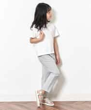 KJKFM44024 a.v.v KIDS(アー・ヴェ・ヴェ) [100-130]【接触冷感】スリットスリーブバックロゴカットソー[WEB限定サイズ] ホワイト
