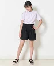 KJKFM44024 a.v.v KIDS(アー・ヴェ・ヴェ) [100-130]【接触冷感】スリットスリーブバックロゴカットソー[WEB限定サイズ] ホワイト