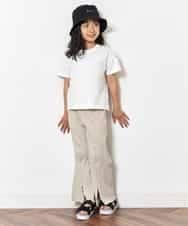 KJKFM44024 a.v.v KIDS(アー・ヴェ・ヴェ) [100-130]【接触冷感】スリットスリーブバックロゴカットソー[WEB限定サイズ] ホワイト