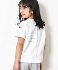 KJKFM44024 a.v.v KIDS(アー・ヴェ・ヴェ) [100-130]【接触冷感】スリットスリーブバックロゴカットソー[WEB限定サイズ] ホワイト