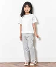KJKFM44024 a.v.v KIDS(アー・ヴェ・ヴェ) [100-130]【接触冷感】スリットスリーブバックロゴカットソー[WEB限定サイズ] ホワイト