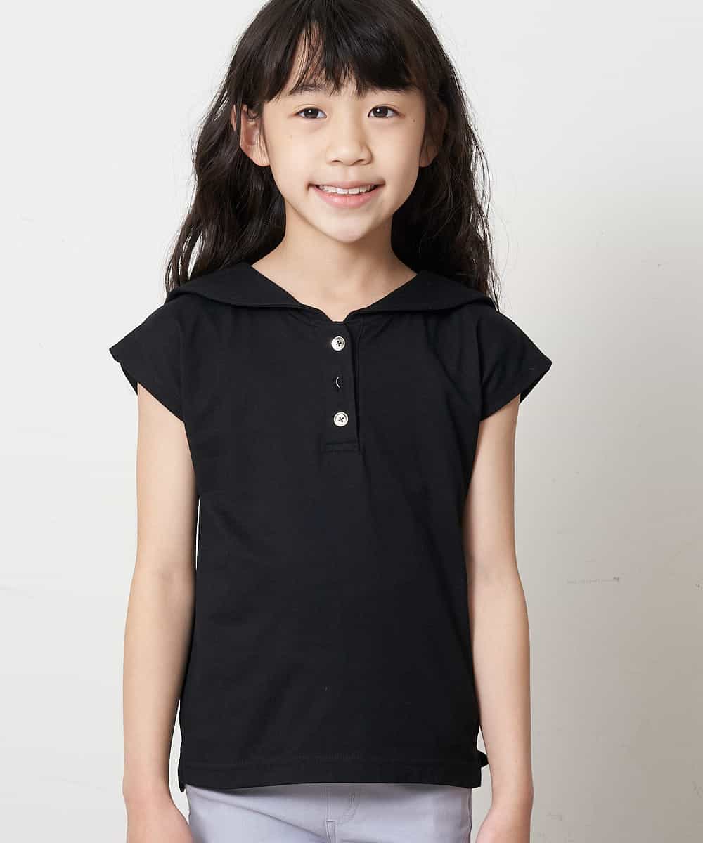 KJKFM50019 a.v.v KIDS(アー・ヴェ・ヴェ) [100-130]【接触冷感】セーラーカラーカットソー[WEB限定サイズ] ブラック