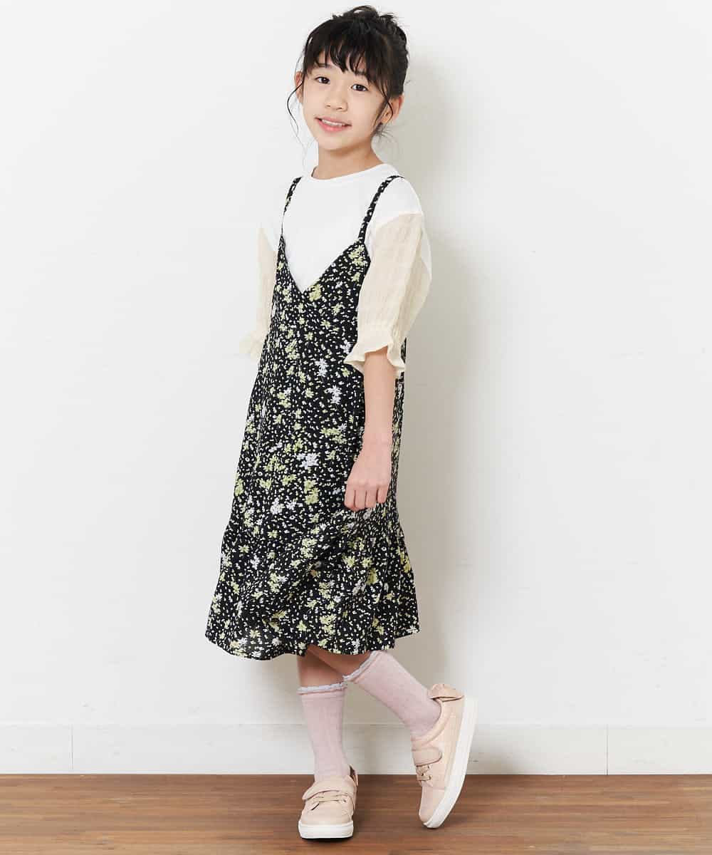 KJKFN27029 a.v.v KIDS(アー・ヴェ・ヴェ) [140-150]シャーリングパフスリーブカットソー ラベンダー