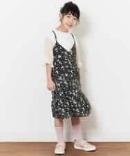 KJKFN27029 a.v.v KIDS(アー・ヴェ・ヴェ) [140-150]シャーリングパフスリーブカットソー ラベンダー