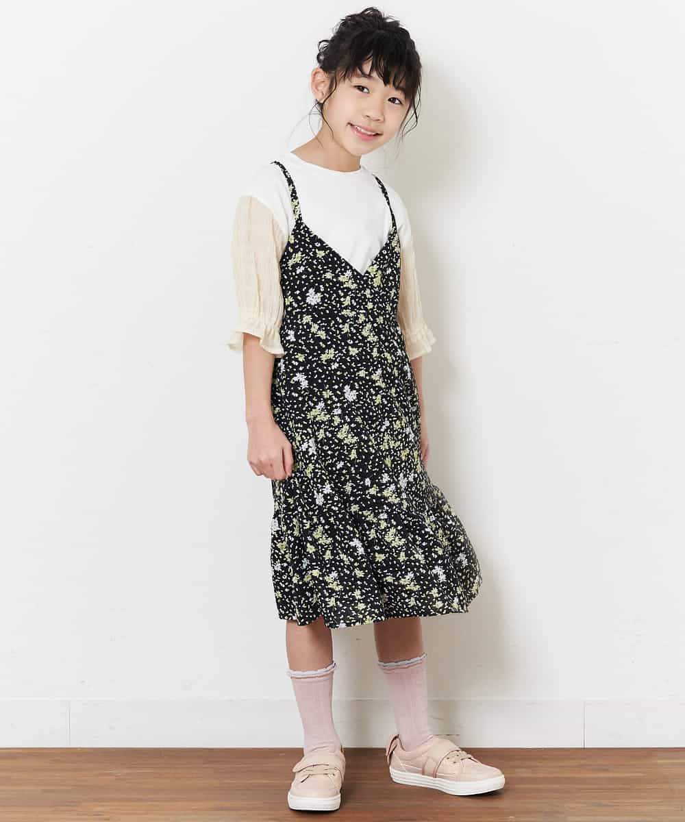 KJKFN27029 a.v.v KIDS(アー・ヴェ・ヴェ) [140-150]シャーリングパフスリーブカットソー ラベンダー