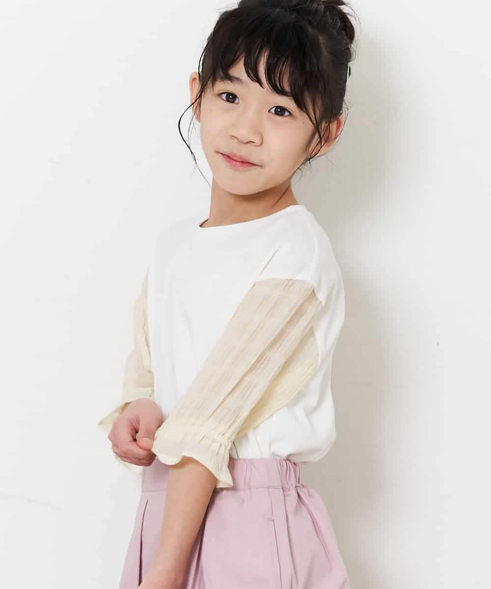 KJKFN27029 a.v.v KIDS(アー・ヴェ・ヴェ) [140-150]シャーリングパフスリーブカットソー ラベンダー