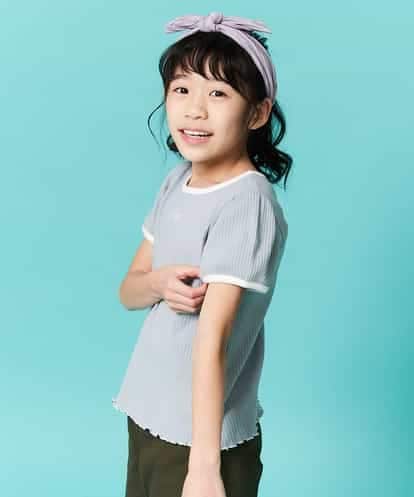 KJKFN30029 a.v.v KIDS [140-150]パイピングパフスリーブテレコカットソー
