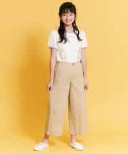 KJKFN30029 a.v.v KIDS(アー・ヴェ・ヴェ) [140-150]パイピングパフスリーブテレコカットソー ライトブルー