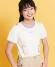 KJKFN30029 a.v.v KIDS(アー・ヴェ・ヴェ) [140-150]パイピングパフスリーブテレコカットソー ホワイト