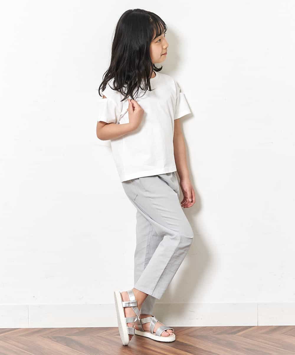 KJKFN44029 a.v.v KIDS(アー・ヴェ・ヴェ) [140-150]【接触冷感】スリットスリーブバックロゴカットソー ラベンダー