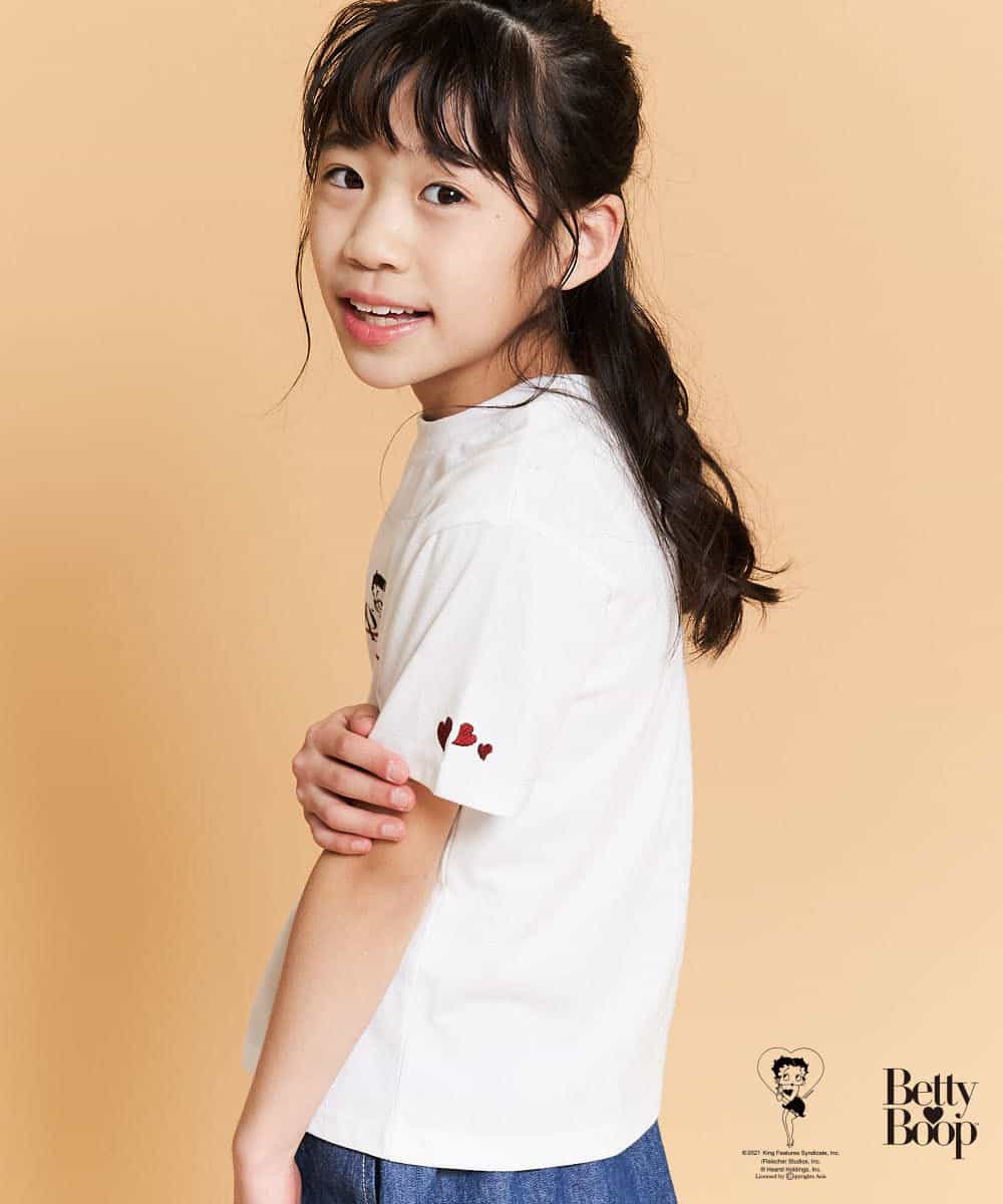 KJKFN85029 a.v.v KIDS(アー・ヴェ・ヴェ) [140-150]【数量限定】レトロキャラクターTシャツ ラベンダー