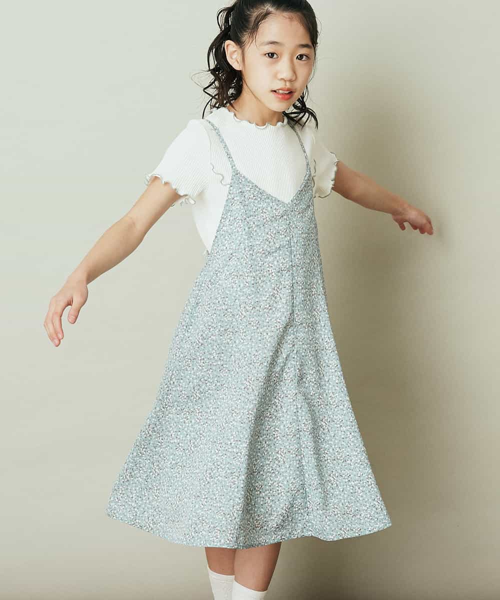 KJKFP42016 a.v.v KIDS(アー・ヴェ・ヴェ) [100-130]メローフリルテレコ半袖カットソー ホワイト