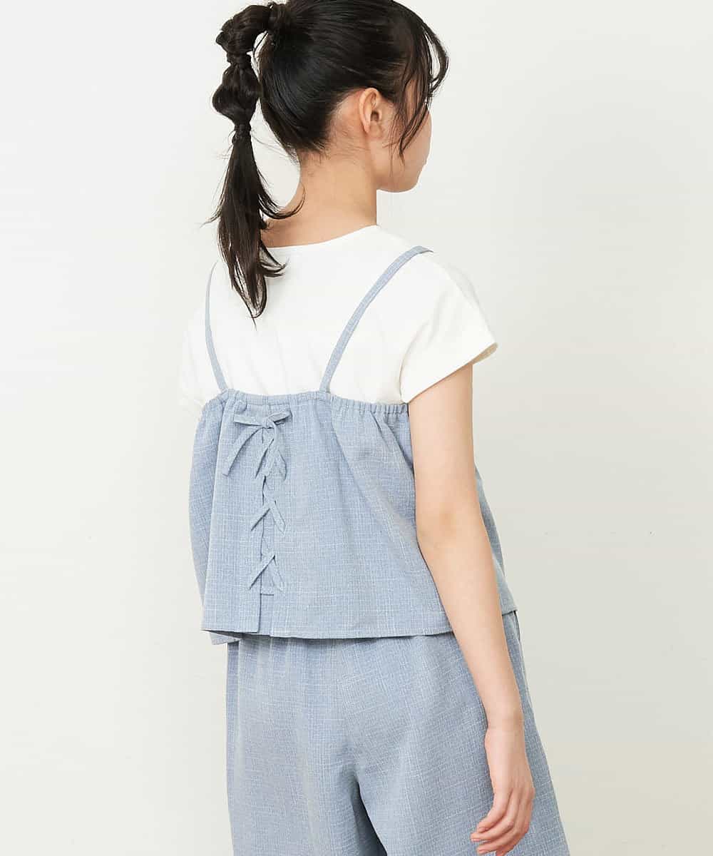 KJKFP46024 a.v.v KIDS(アー・ヴェ・ヴェ) [100-130]【セットアップ対応】ツイードライクドッキングカットソー ピンク
