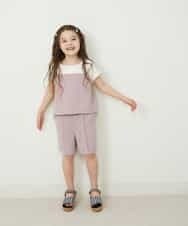 KJKFP46024 a.v.v KIDS(アー・ヴェ・ヴェ) [100-130]【セットアップ対応】ツイードライクドッキングカットソー ピンク