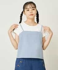 KJKFP46024 a.v.v KIDS(アー・ヴェ・ヴェ) [100-130]【セットアップ対応】ツイードライクドッキングカットソー ピンク