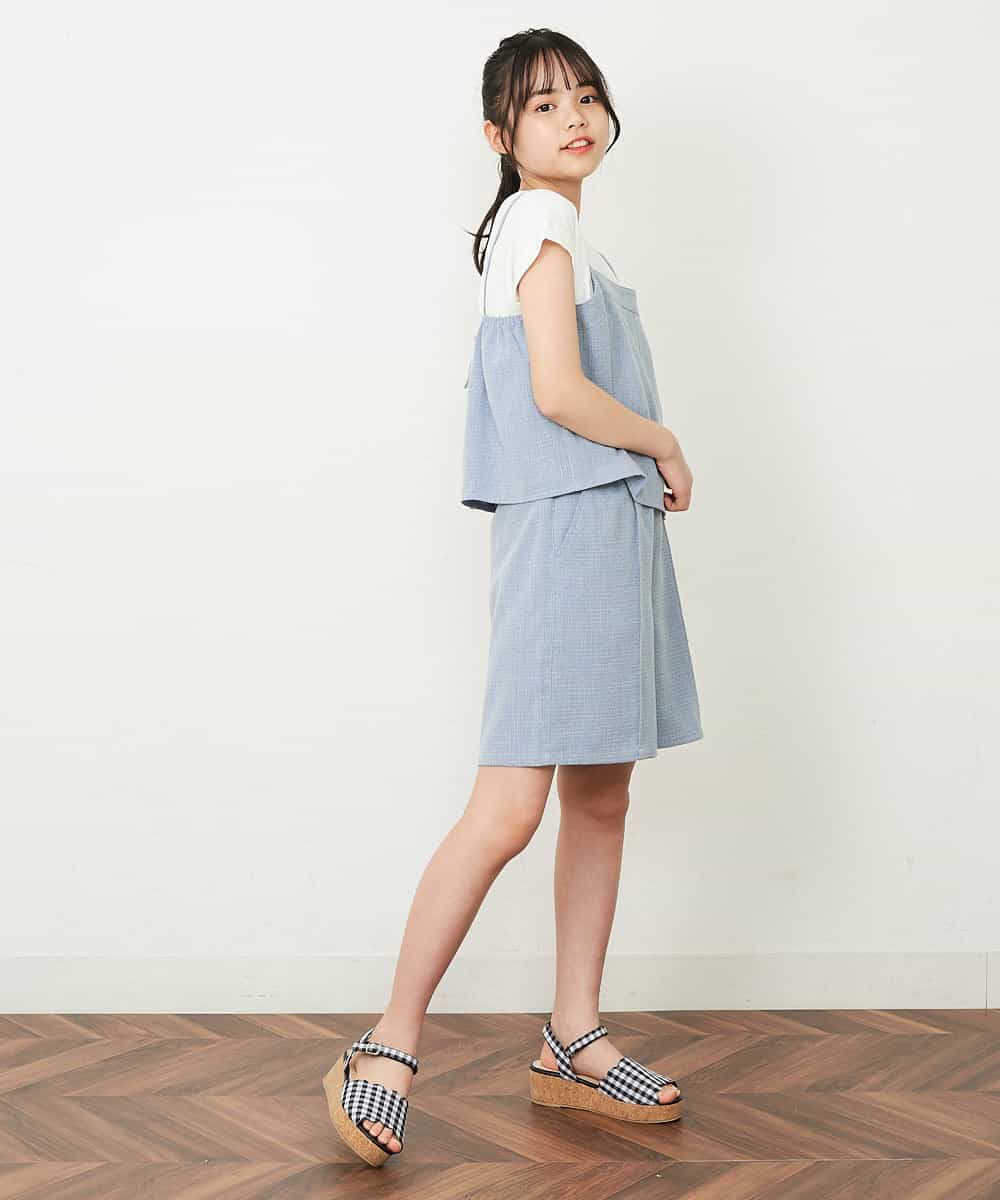 KJKFP46024 a.v.v KIDS(アー・ヴェ・ヴェ) [100-130]【セットアップ対応】ツイードライクドッキングカットソー ピンク