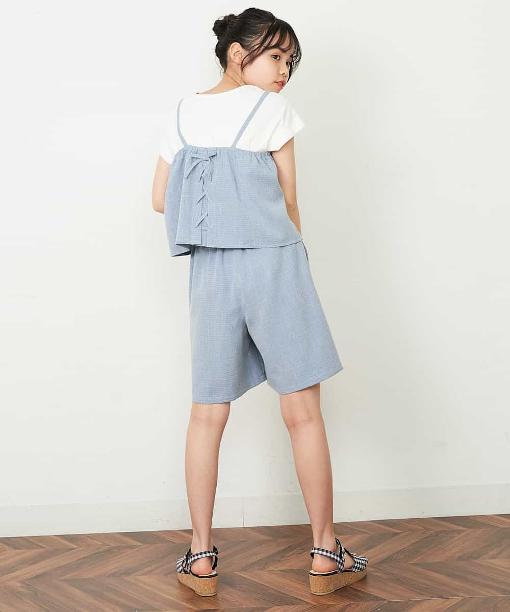 KJKFP46024 a.v.v KIDS(アー・ヴェ・ヴェ) [100-130]【セットアップ対応】ツイードライクドッキングカットソー ピンク