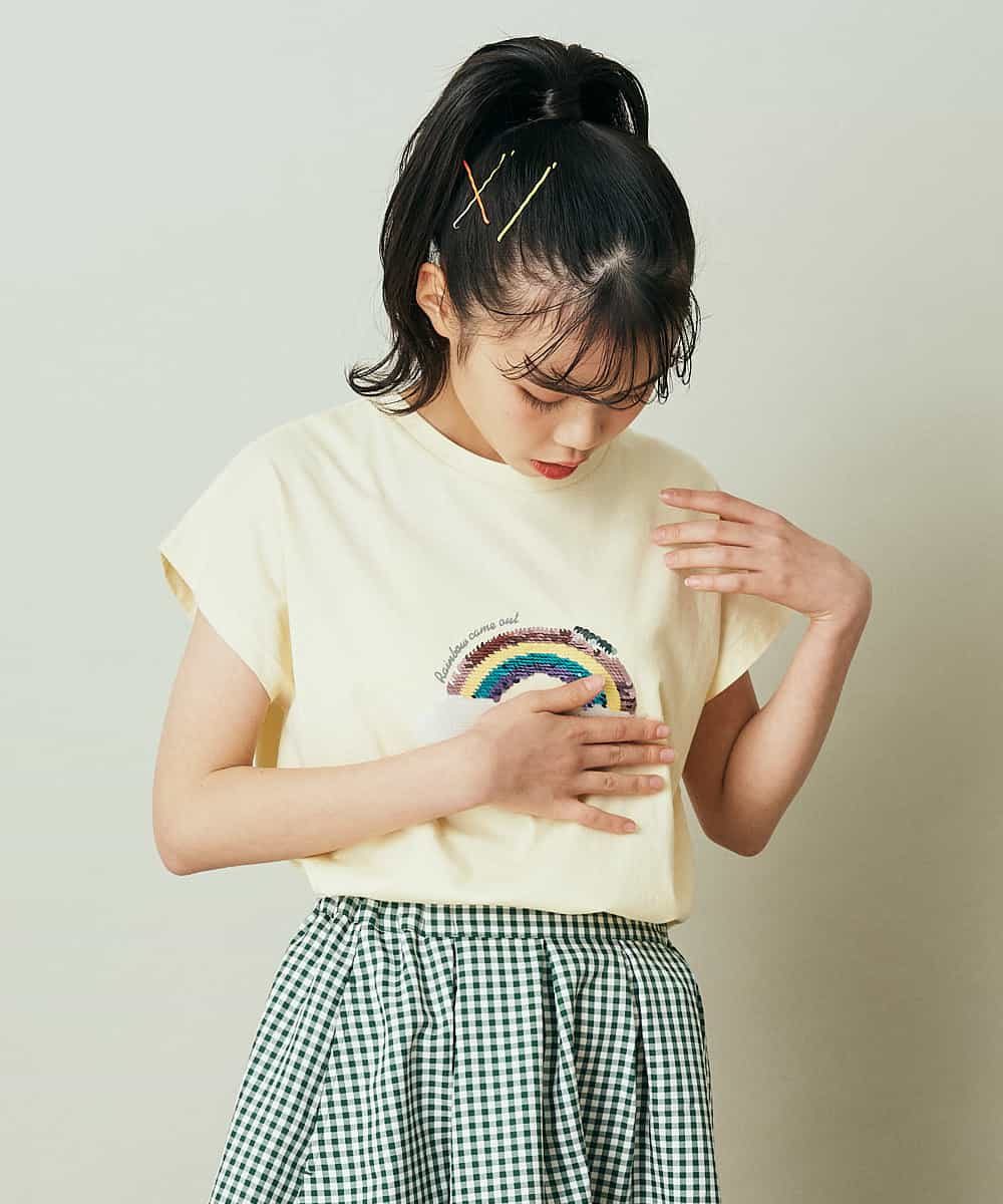 KJKFP54019 a.v.v KIDS(アー・ヴェ・ヴェ) [100-130]アイスタッチレモンコレクションTシャツ ピンク
