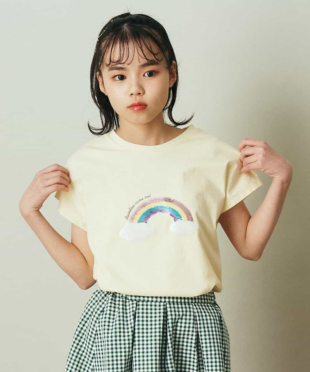 KJKFP54019 a.v.v KIDS(アー・ヴェ・ヴェ) [100-130]アイスタッチレモンコレクションTシャツ ピンク