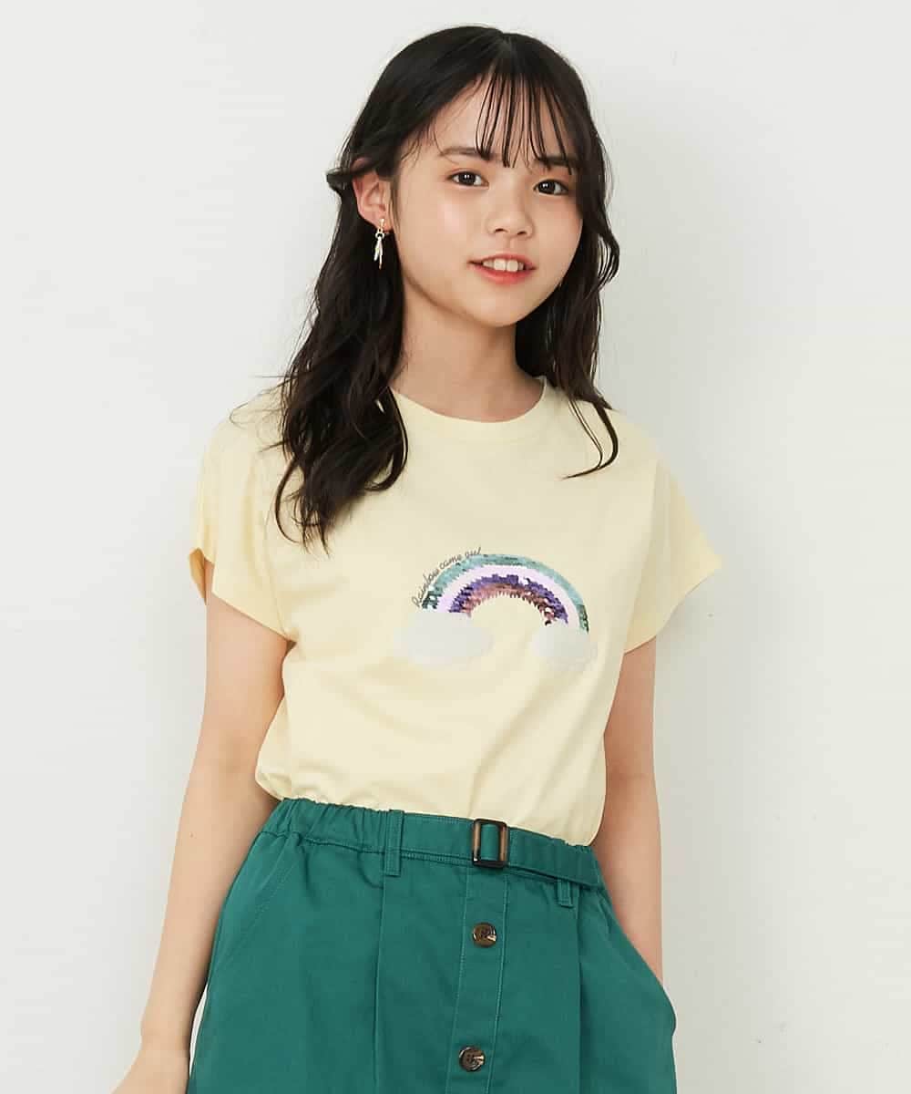 KJKFP54019 a.v.v KIDS(アー・ヴェ・ヴェ) [100-130]アイスタッチレモンコレクションTシャツ ピンク