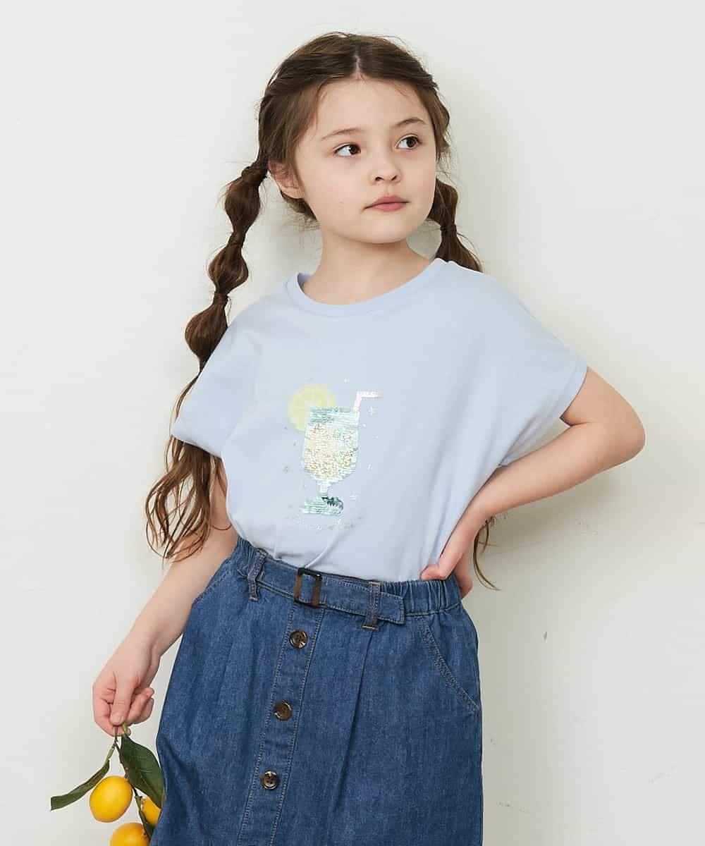 KJKFP54019 a.v.v KIDS(アー・ヴェ・ヴェ) [100-130]アイスタッチレモンコレクションTシャツ ピンク