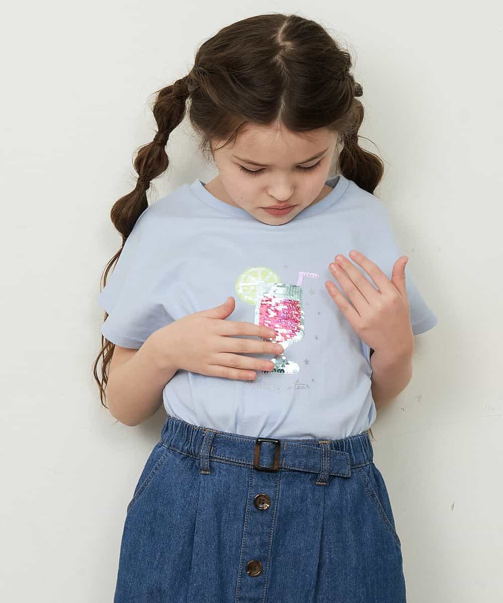 KJKFP54019 a.v.v KIDS(アー・ヴェ・ヴェ) [100-130]アイスタッチレモンコレクションTシャツ ピンク