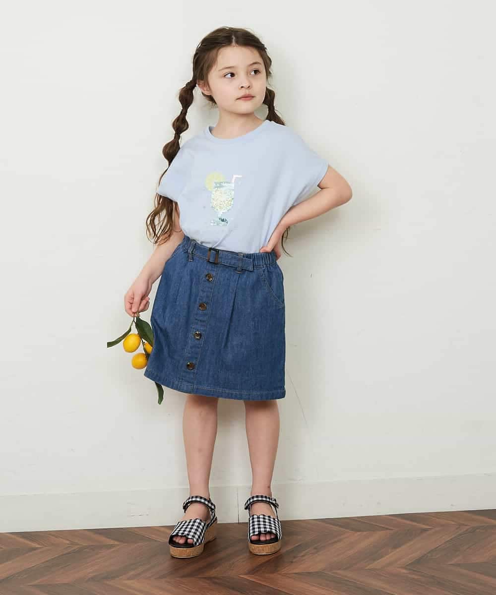 KJKFP54019 a.v.v KIDS(アー・ヴェ・ヴェ) [100-130]アイスタッチレモンコレクションTシャツ ピンク