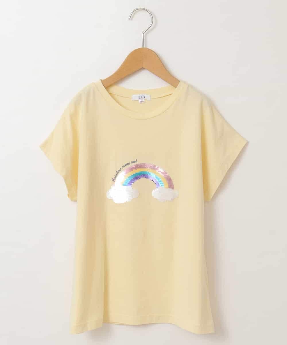 KJKFP54019 a.v.v KIDS(アー・ヴェ・ヴェ) [100-130]アイスタッチレモンコレクションTシャツ ライトイエロー