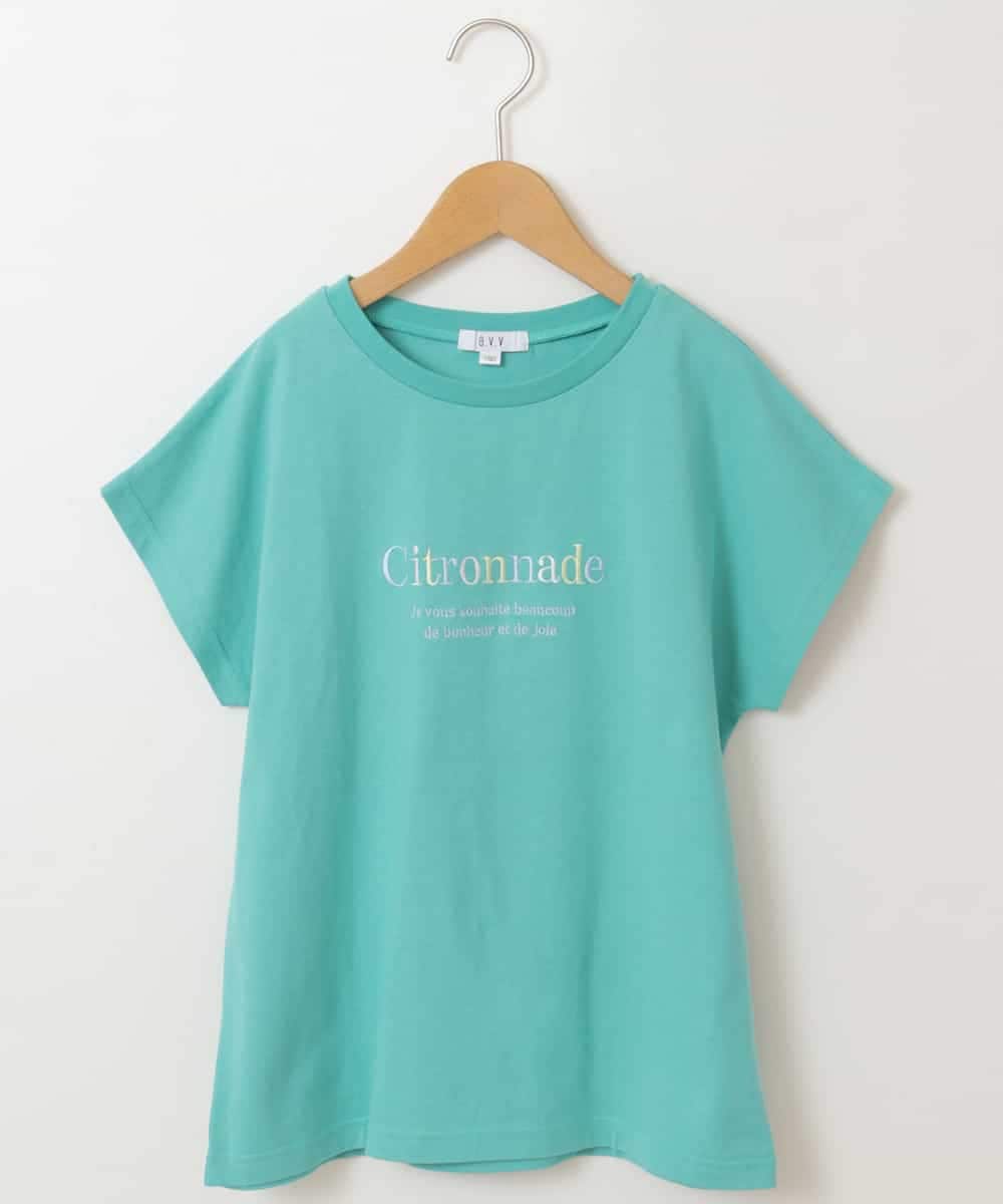 KJKFP54019 a.v.v KIDS(アー・ヴェ・ヴェ) [100-130]アイスタッチレモンコレクションTシャツ グリーン