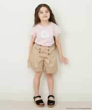 KJKFP82024 a.v.v KIDS(アー・ヴェ・ヴェ) [100-150]【数量限定再入荷】すみっコぐらしスカラップスリーブTシャツ ピンク