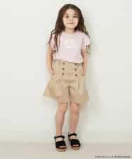 KJKFP82024 a.v.v KIDS(アー・ヴェ・ヴェ) [100-150]【数量限定再入荷】すみっコぐらしスカラップスリーブTシャツ ピンク