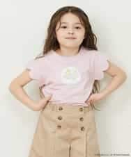 KJKFP82024 a.v.v KIDS(アー・ヴェ・ヴェ) [100-150]【数量限定再入荷】すみっコぐらしスカラップスリーブTシャツ ピンク