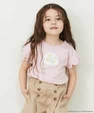 KJKFP82024 a.v.v KIDS(アー・ヴェ・ヴェ) [100-150]【数量限定再入荷】すみっコぐらしスカラップスリーブTシャツ ピンク