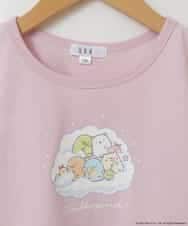 KJKFP82024 a.v.v KIDS(アー・ヴェ・ヴェ) [100-150]【数量限定再入荷】すみっコぐらしスカラップスリーブTシャツ ピンク