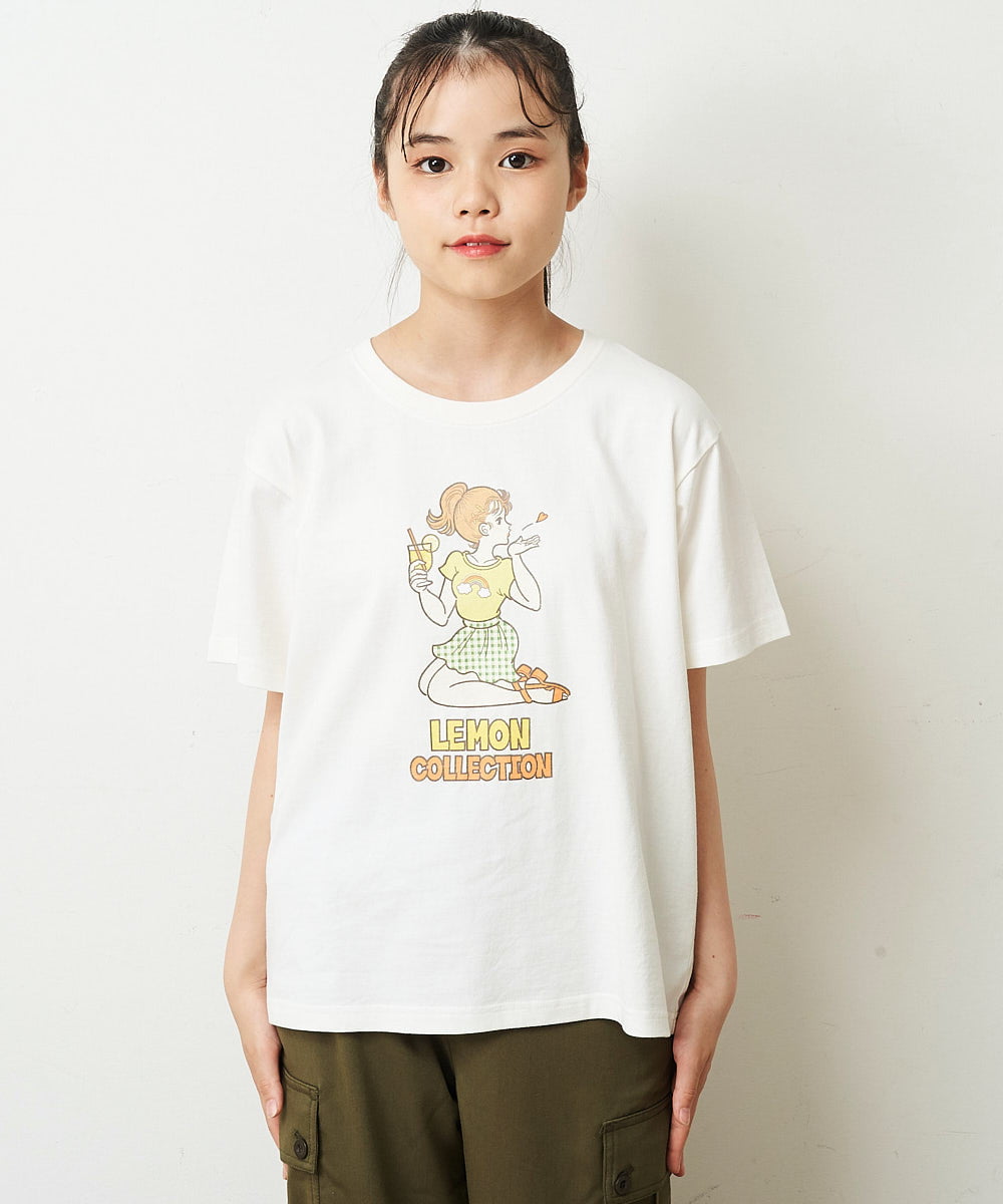 KJKFP84024 a.v.v KIDS(アー・ヴェ・ヴェ) [100-130]サンレモコラボプリントTシャツ ホワイト
