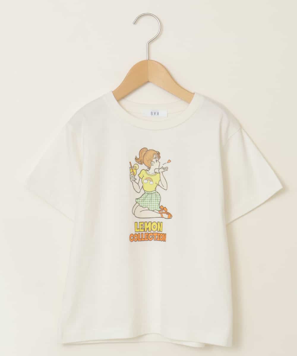 KJKFP84024 a.v.v KIDS(アー・ヴェ・ヴェ) [100-130]サンレモコラボプリントTシャツ ホワイト