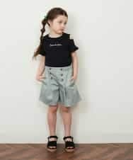 KJKFR52029 a.v.v KIDS(アー・ヴェ・ヴェ) [160]【接触冷感/毛玉になりにくい/らく～るTEE】袖フリルオフショルダーTシャツ グリーン