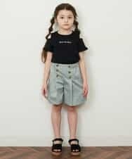 KJKFR52029 a.v.v KIDS(アー・ヴェ・ヴェ) [160]【接触冷感/毛玉になりにくい/らく～るTEE】袖フリルオフショルダーTシャツ グリーン