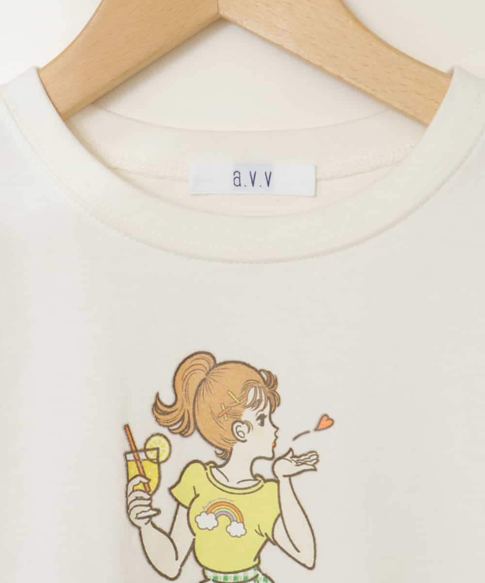 KJKFR84034 a.v.v KIDS(アー・ヴェ・ヴェ) [160]サンレモコラボプリントTシャツ ホワイト