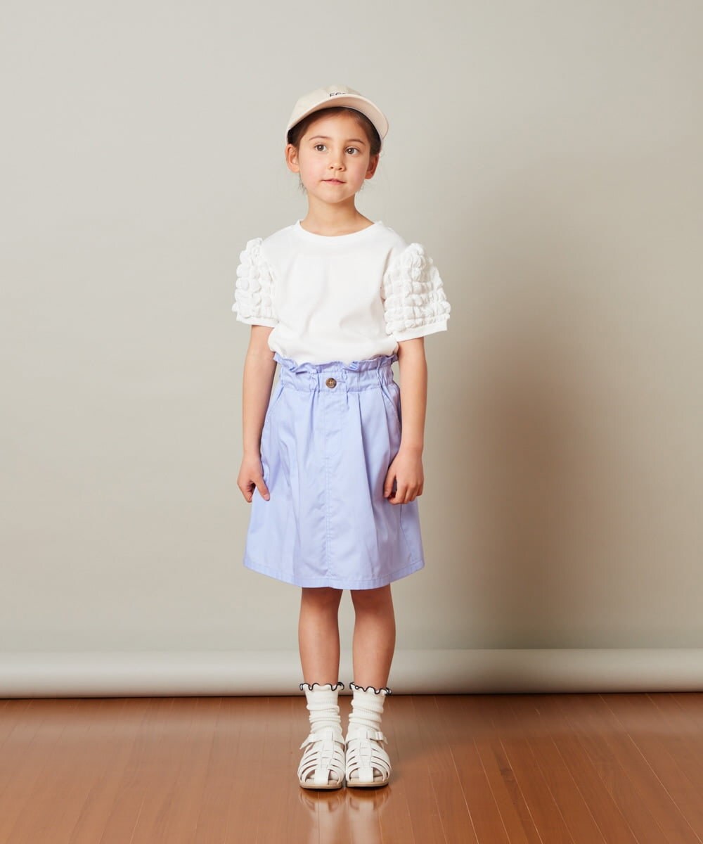 KJKFS46024 a.v.v KIDS(アー・ヴェ・ヴェ) [110-130]ポコポコ袖トップス ホワイト