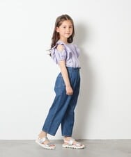 KJKFS49019 a.v.v KIDS(アー・ヴェ・ヴェ) [100-130]フロントフリルオフショルＴシャツ ライトブルー