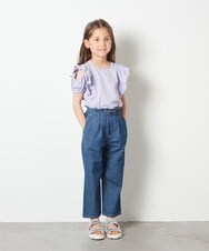 KJKFS49019 a.v.v KIDS(アー・ヴェ・ヴェ) [100-130]フロントフリルオフショルＴシャツ ライトブルー