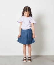 KJKFS50019 a.v.v KIDS(アー・ヴェ・ヴェ) [100-130]レースフレアスリーブＴシャツ ラベンダー