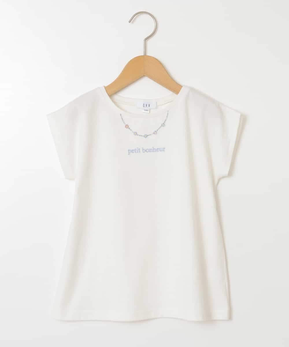 KJKFS53019 a.v.v KIDS(アー・ヴェ・ヴェ) [100-130]ネックレスモチーフＴシャツ ホワイト