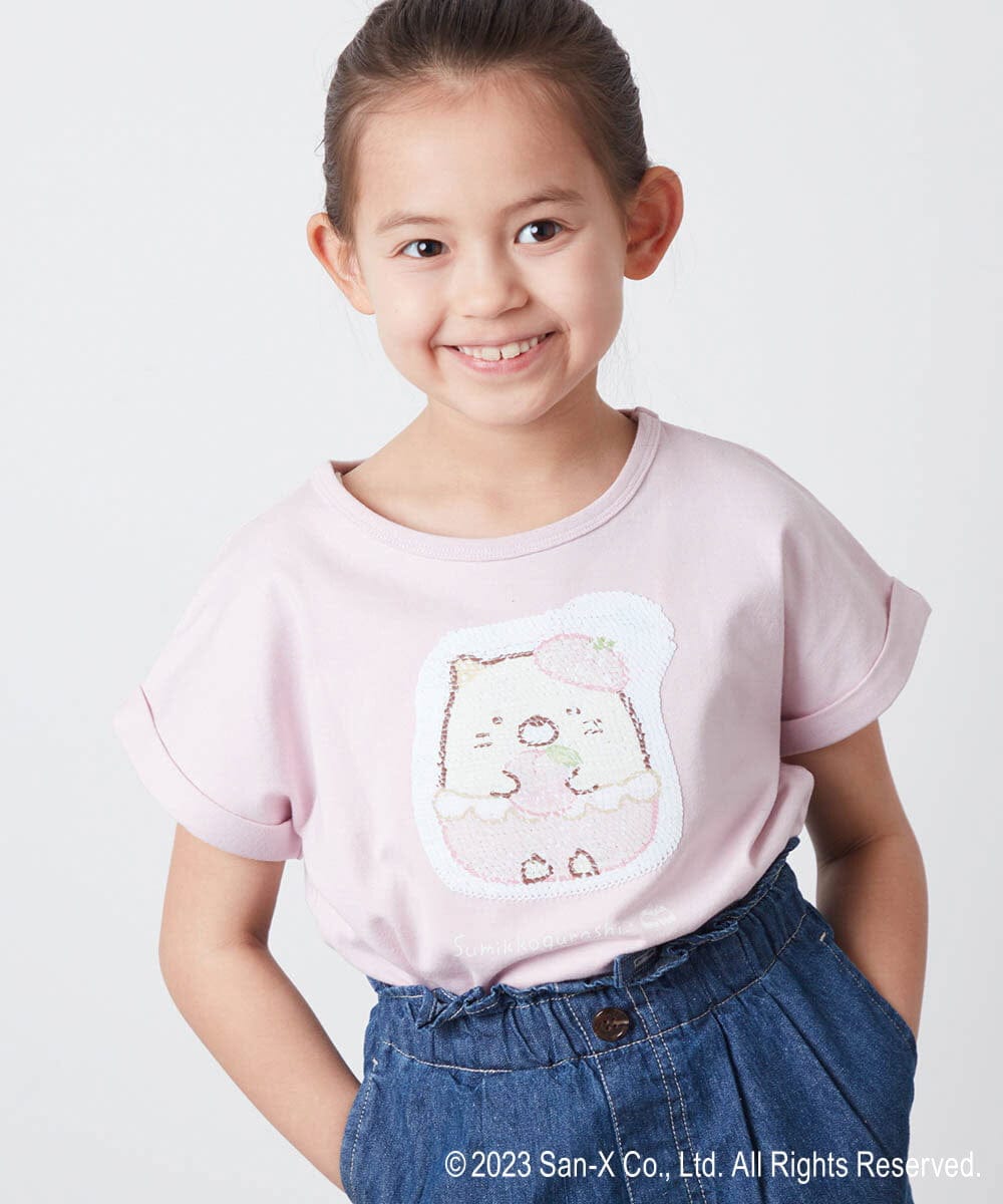 100-140]すみっコぐらしスパンコールＴシャツ(カットソー・Tシャツ