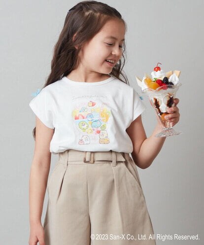 KJKFS82029 a.v.v KIDS [100-140]すみっコぐらし袖リボンＴシャツ