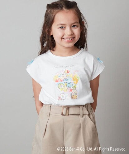 KJKFS82029 a.v.v KIDS [100-140]すみっコぐらし袖リボンＴシャツ