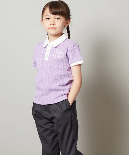 KJKFS84024 a.v.v KIDS [100-130]【マイルドライナーコラボ】ロゴポロTシャツ