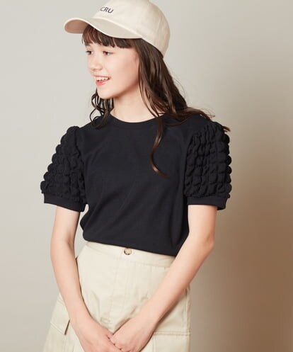KJKFT46029 a.v.v KIDS [140-150]ポコポコ袖トップス